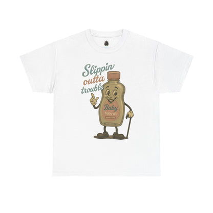 Slippin' Outta Trouble – Vintage Baby Oil Cartoon Tee