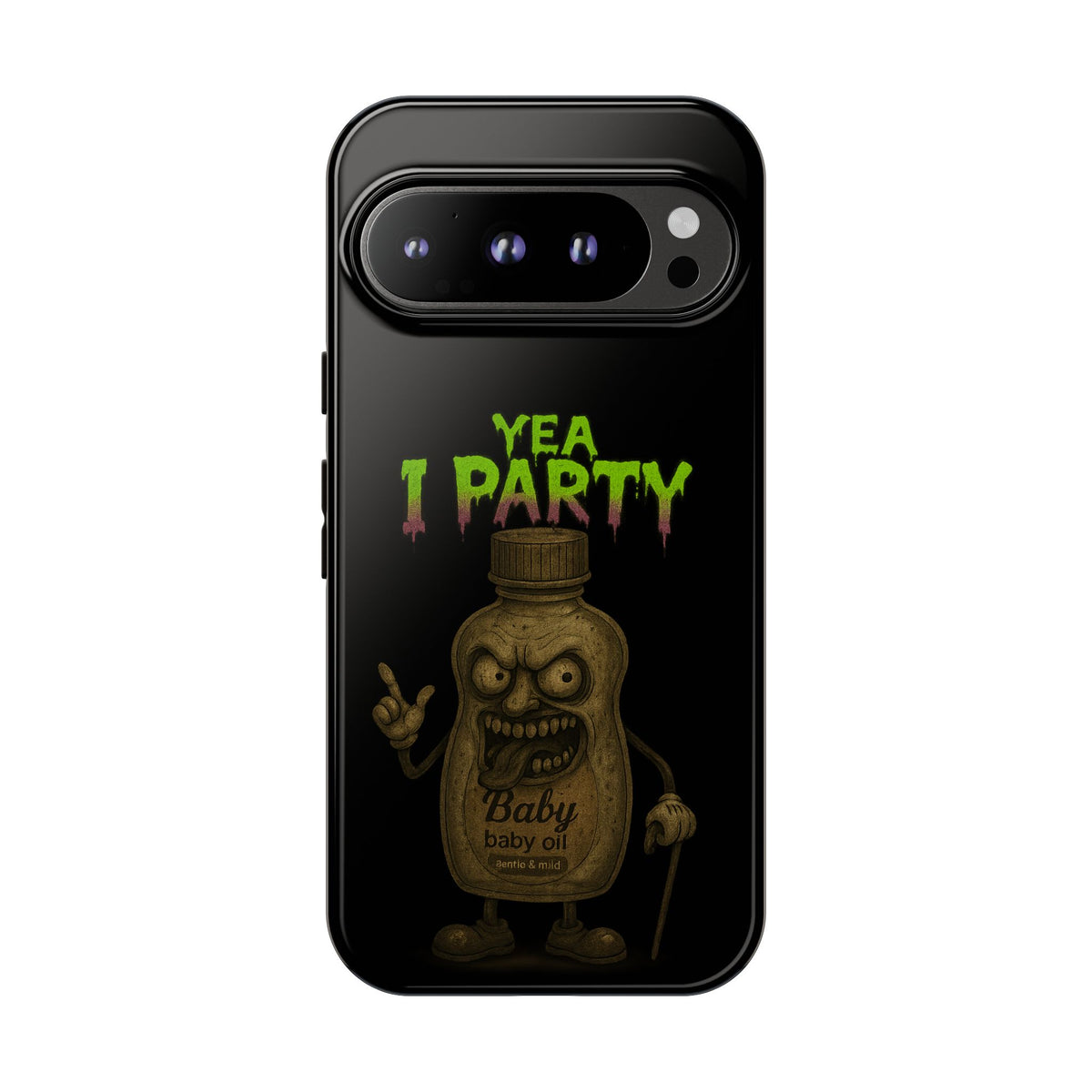 Phone Case — 'Yea I Party' Creepy Baby Bottle Graphic