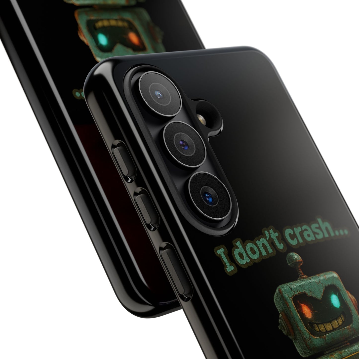 Phone Case — "I Don't Crash... I Recalibrate" Retro Robot Protective Cover