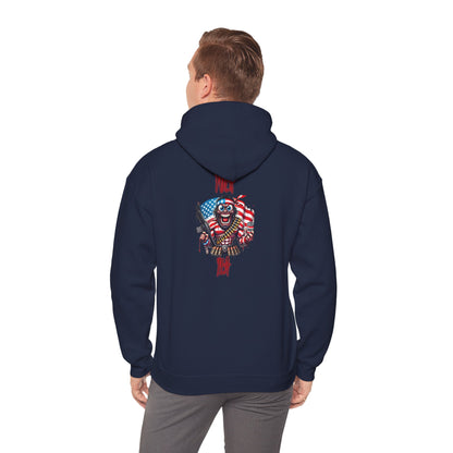 Patriotic Skull & Flag Hoodie – American Eagle Skeleton Graphic Sweatshirt