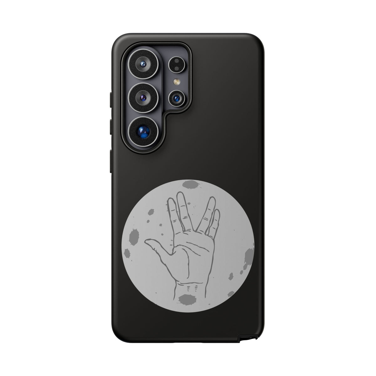 Spock Live Long Phone Case — Vulcan Salute Moon Graphic