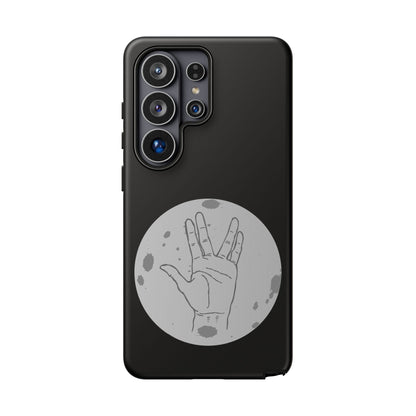 Spock Live Long Phone Case — Vulcan Salute Moon Graphic