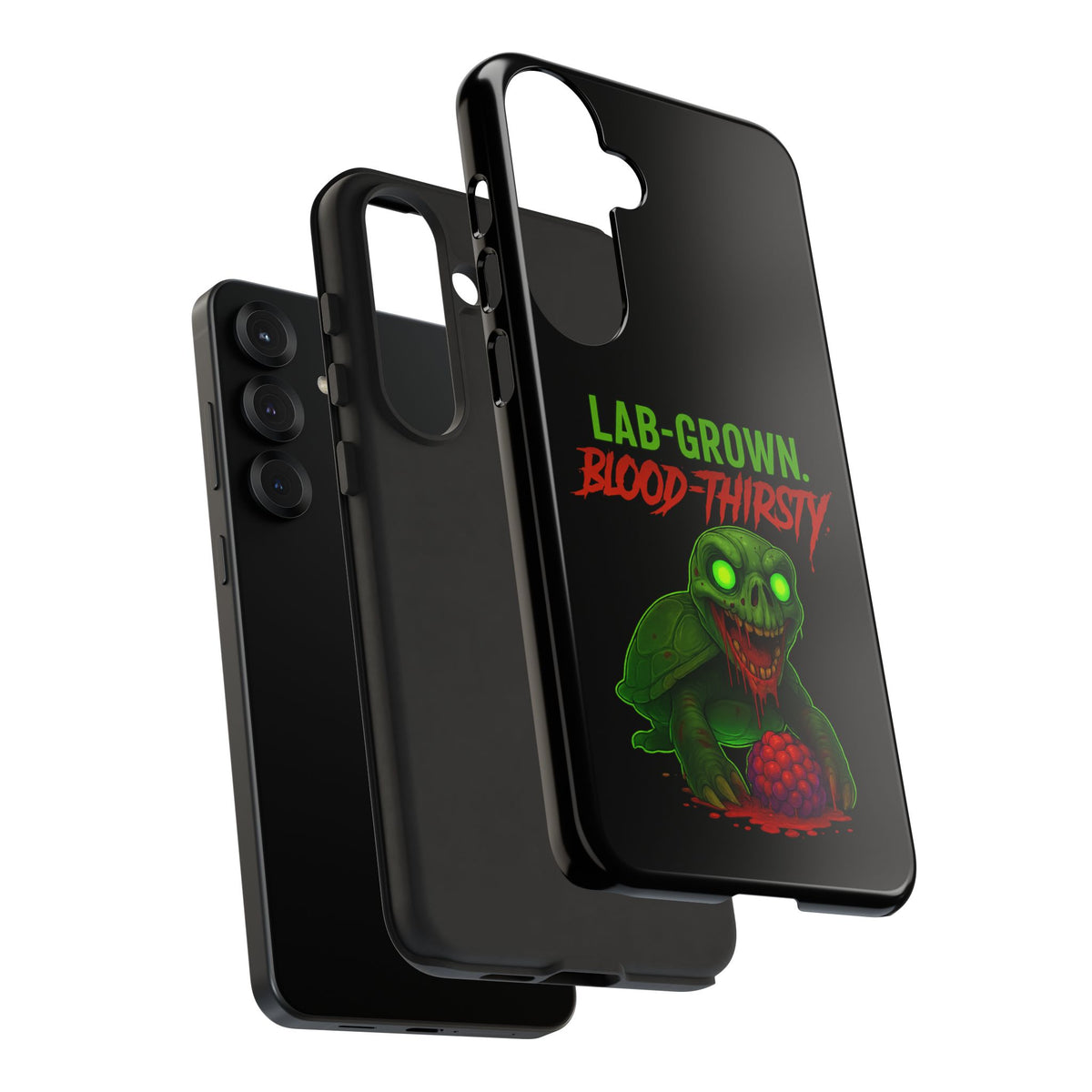 Phone Case — “Lab-Grown. Blood-Thirsty!” Green Monster Horror Design