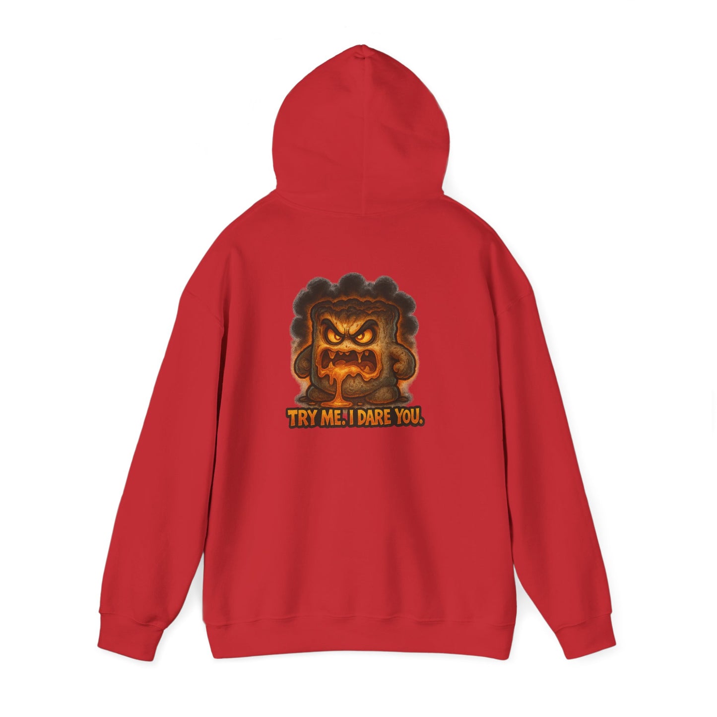 Angry Marshmallow Hoodie - "Try Me I Dare You" Graphic Hooded Sweatshirt