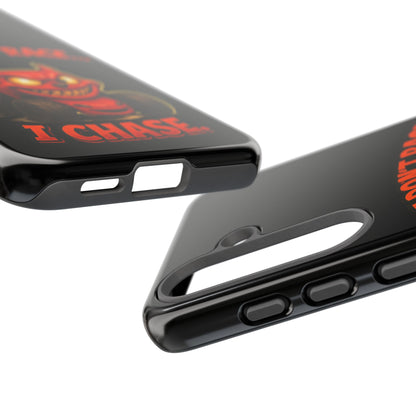 I Don't Race I Chase Phone Case — Cartoon Demon Hot Rod Design