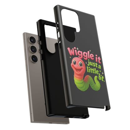 Wiggle It Worm Phone Case — Cute Pink & Green Cartoon iPhone Cover