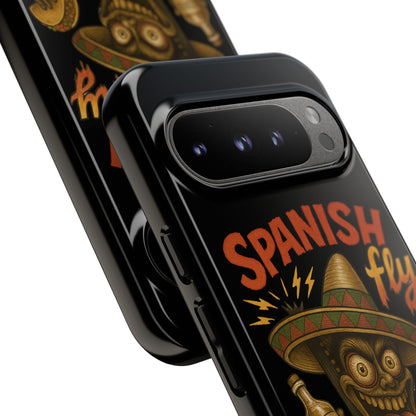 Spanish Fly Tough Phone Case — Retro Skull Sombrero Design
