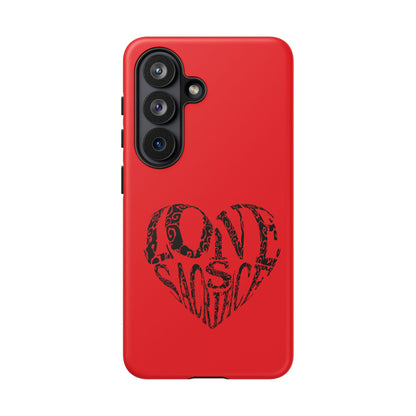 Red 'Love Justice' Heart Phone Case — Protective iPhone Cover, Valentine’s Gift