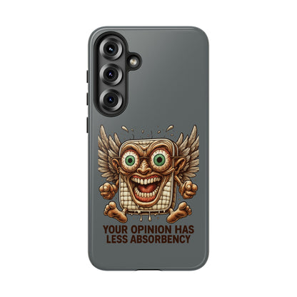 Phone Case — Funny Vintage Winged Toaster Design (“Your Opinion Has Less Absorbency”)