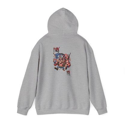 Patriotic Monster Hoodie - Funny USA Flag Character Back Graphic