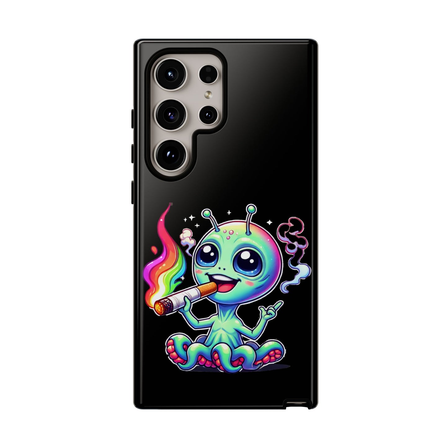 Alien Smoking Rainbow Joint Phone Case — Cute Psychedelic Cannabis iPhone Cover