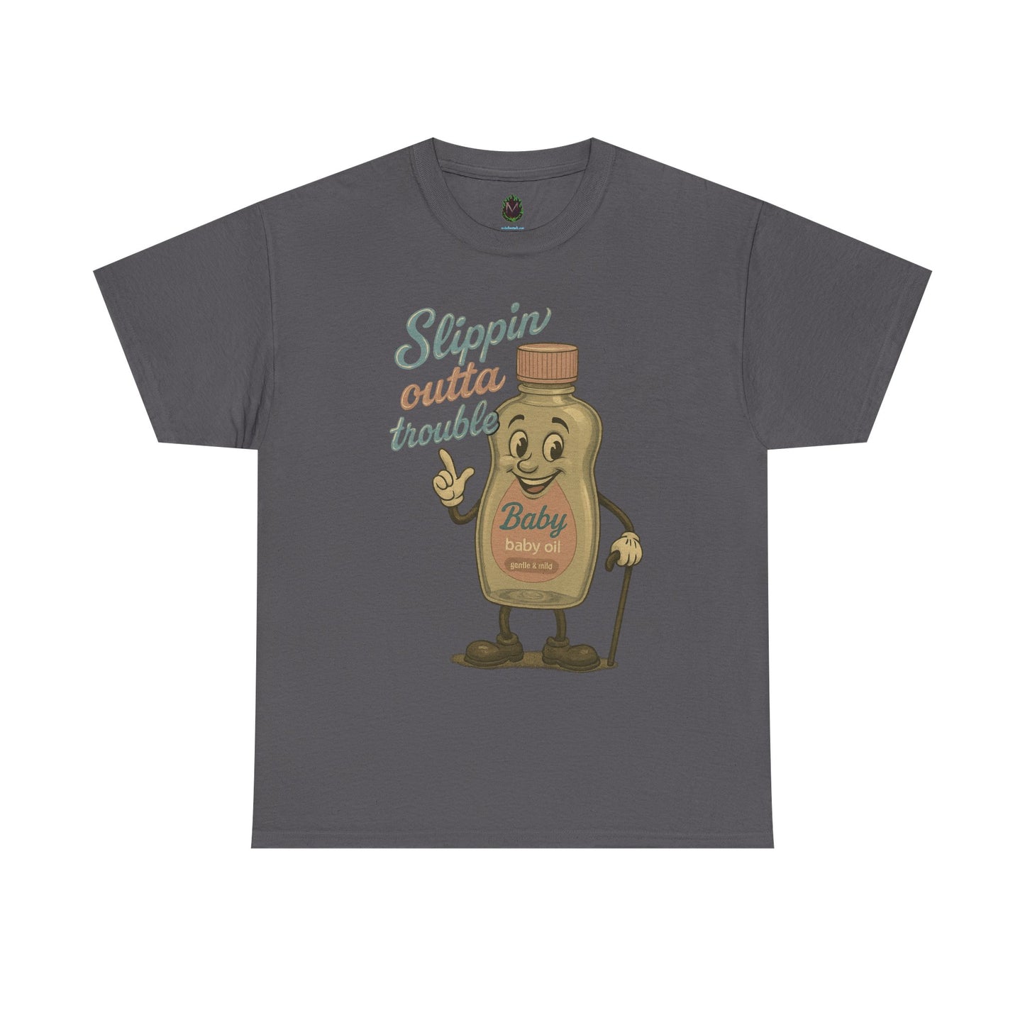 Slippin' Outta Trouble – Vintage Baby Oil Cartoon Tee