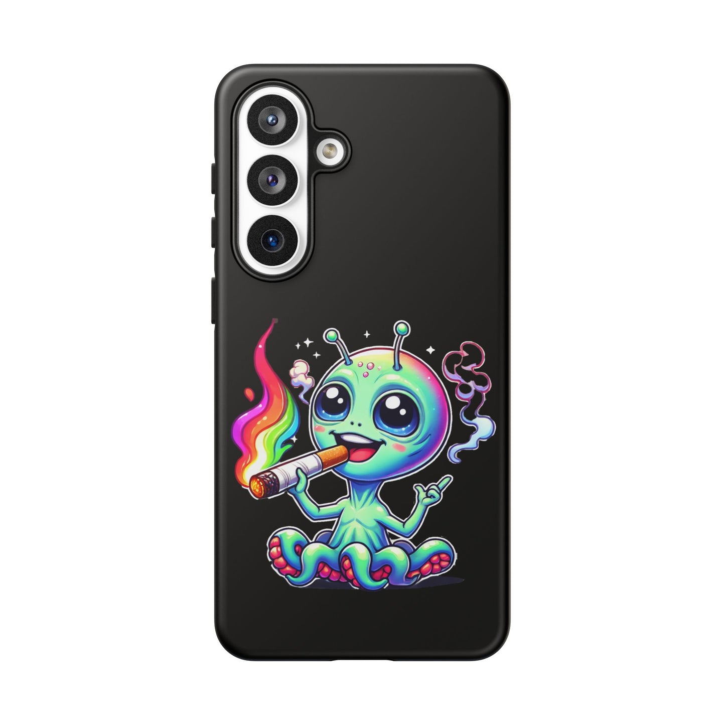 Alien Smoking Rainbow Joint Phone Case — Cute Psychedelic Cannabis iPhone Cover