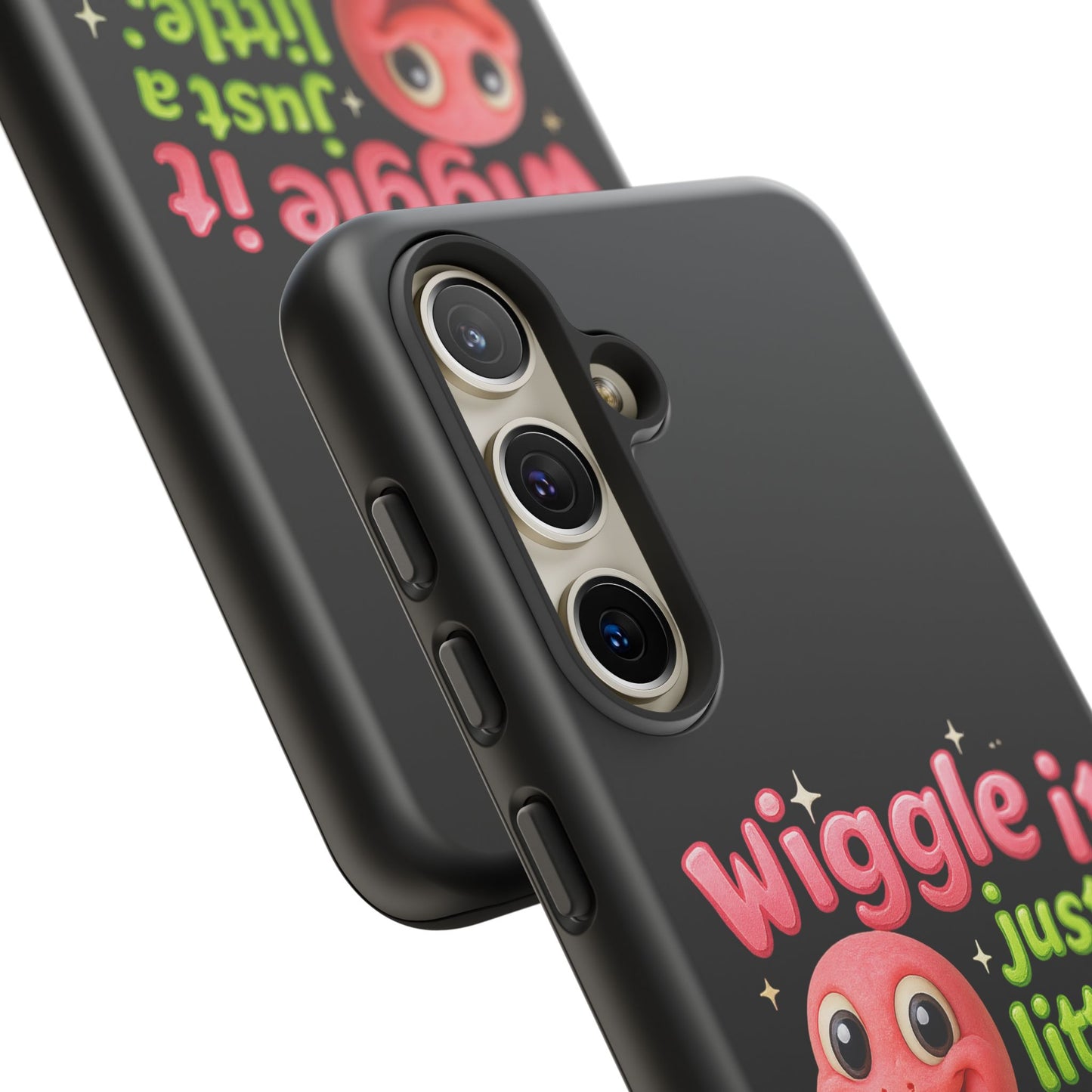 Wiggle It Worm Phone Case — Cute Pink & Green Cartoon iPhone Cover