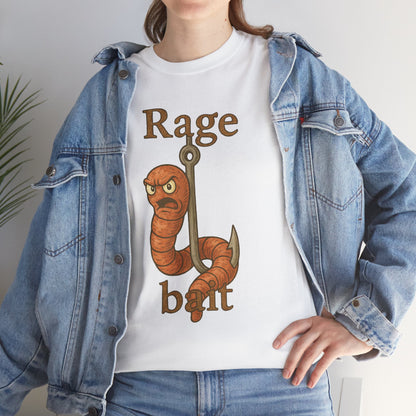 Rage Bait Worm T-Shirt | Angry Worm Fishing Hook Design