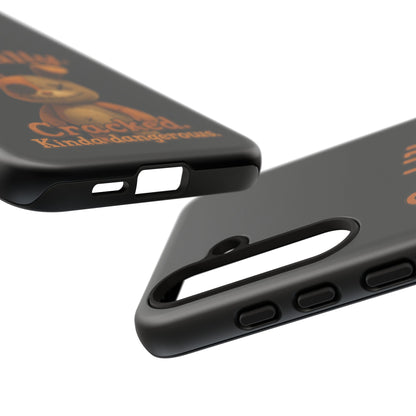 Phone Case — "Cuddly. Cracked. Kinda Dangerous." Cute Creepy Bunny Protective Case