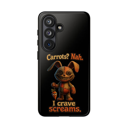 Phone Case — Creepy Bunny "Carrots? Nah. I crave screams." Halloween Horror Design