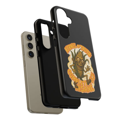 Corny Horror Phone Case - “Kernel of Truth, Completely Insane” Retro Corn Monster