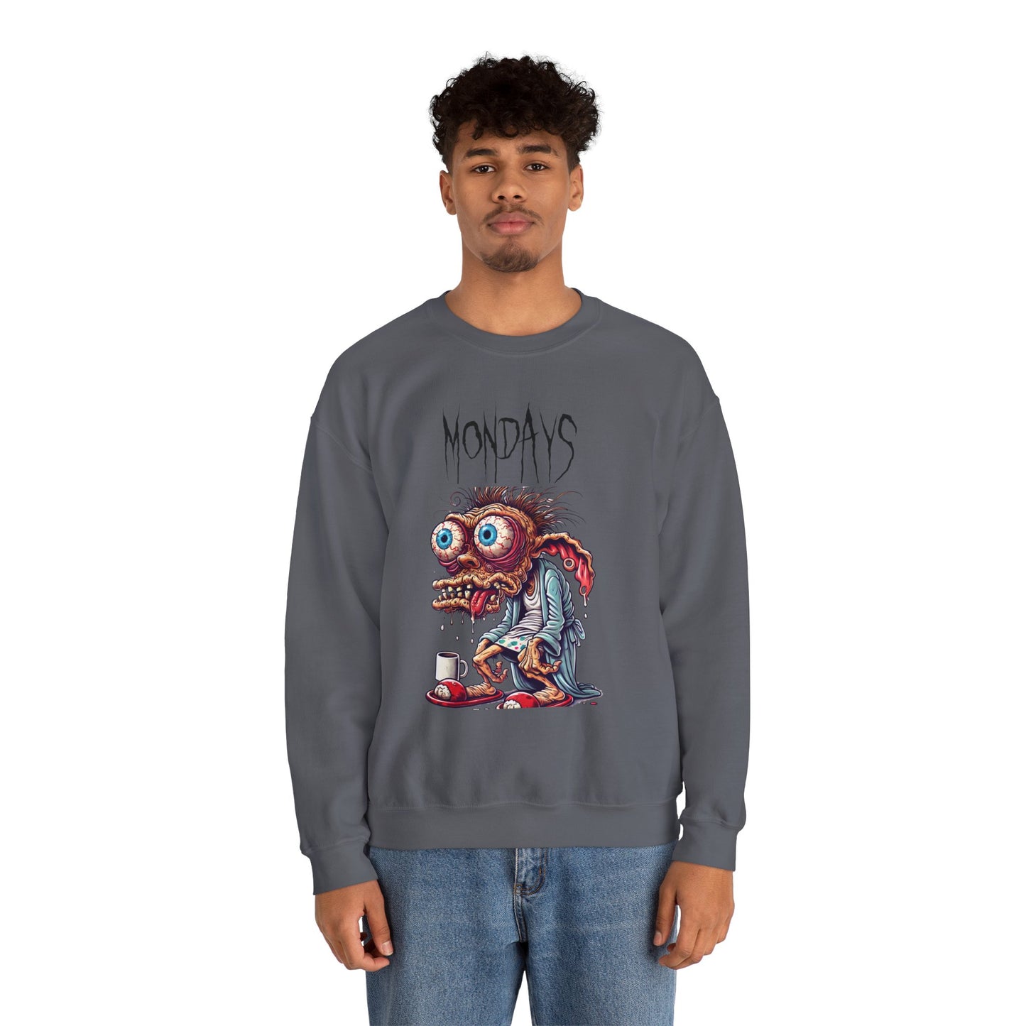Mondays Zombie Coffee Creature Crewneck Sweatshirt