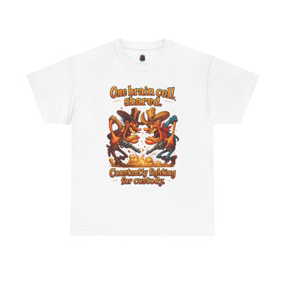 One Brain Cell Shared T-Shirt | Cartoon Dinosaurs Arguing