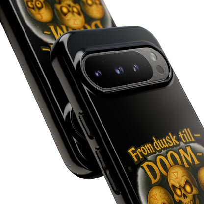 Phone Case — "From Dusk Till Doom We Jam" Skeleton Band Design
