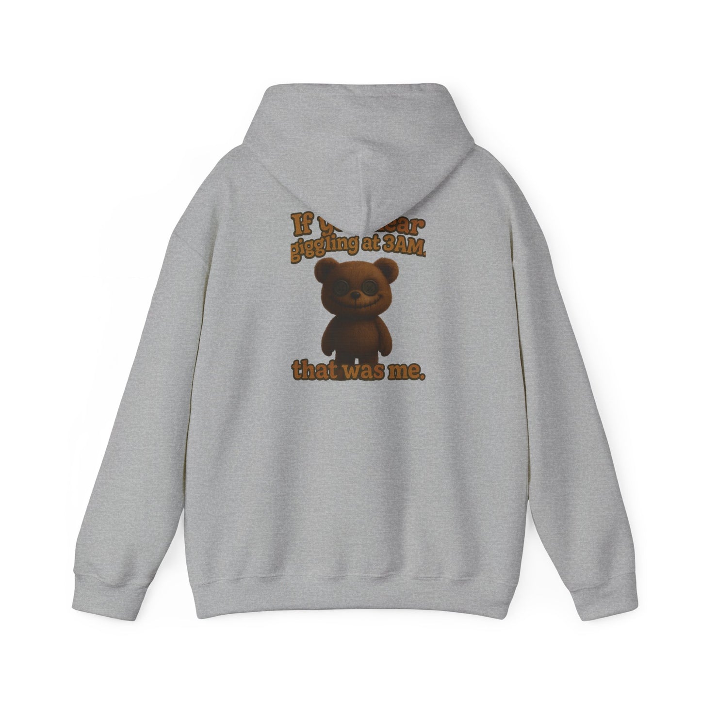 Bear Graphic Hoodie — "It Was Me" Cute Teddy Back Print