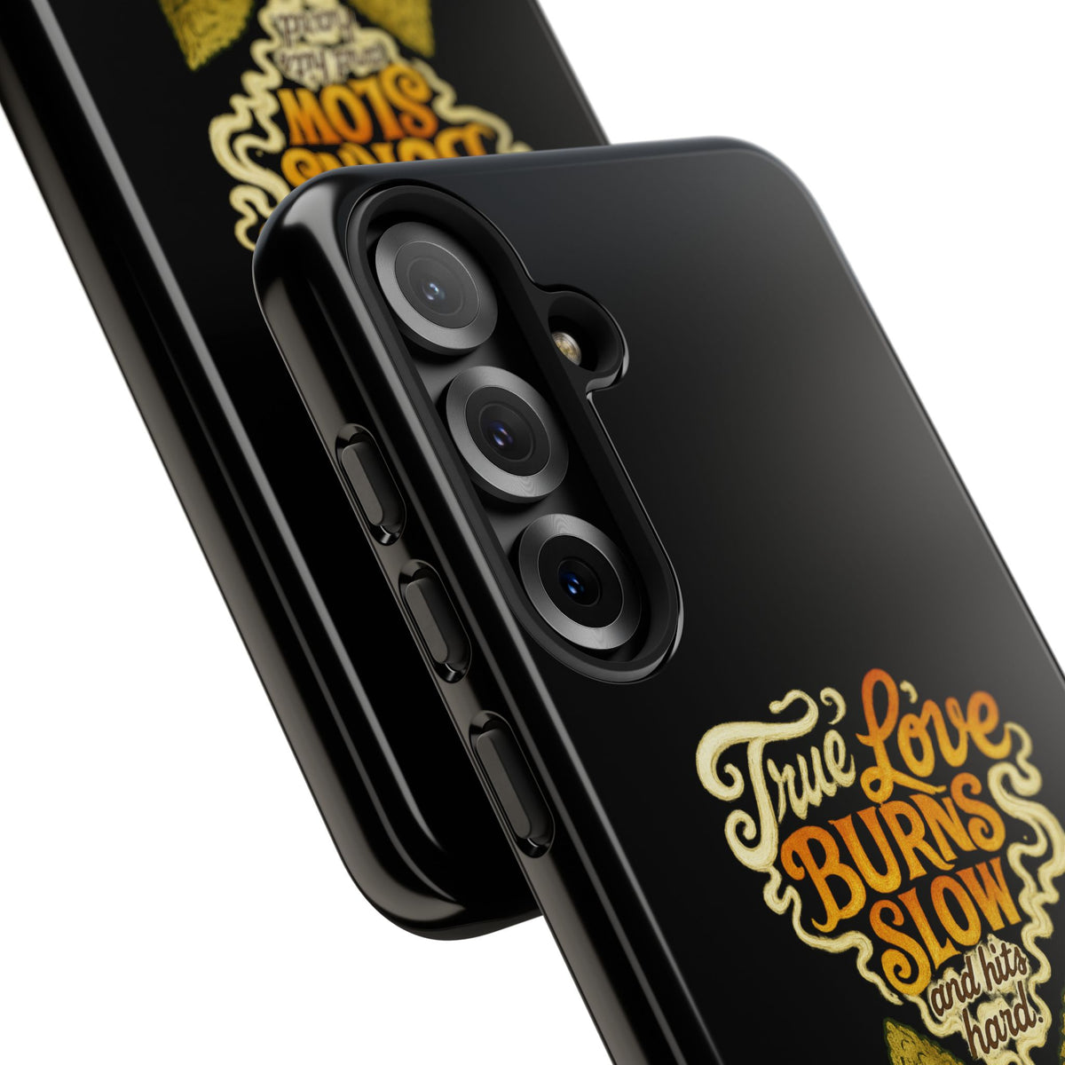 Phone Case — "True Love Burns Slow" Vintage Cat Heart Design