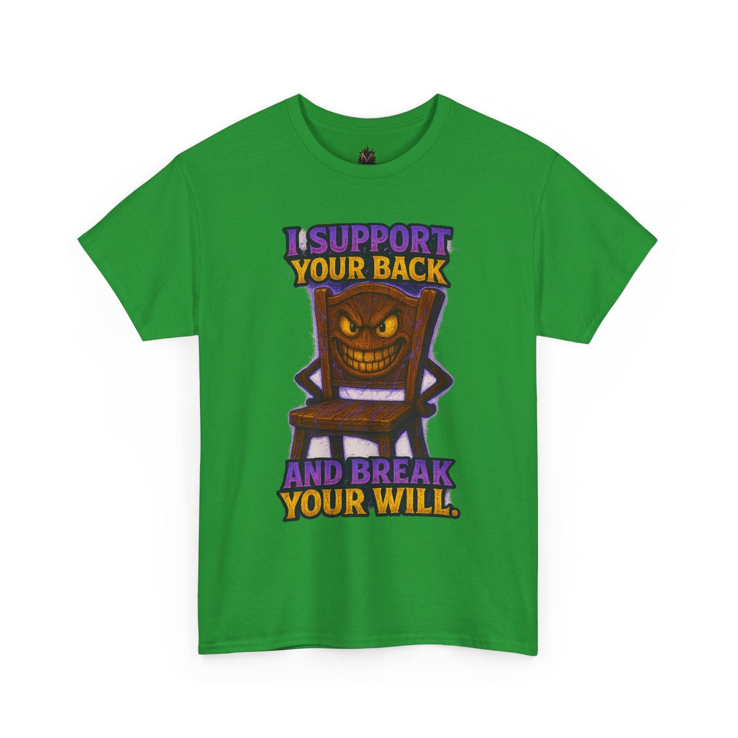 Evil Chair Character T-Shirt | I Support Your Back and Break Your Will