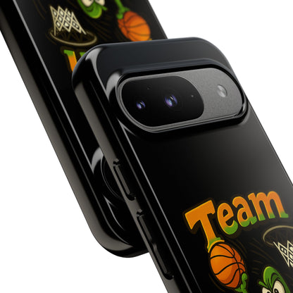 Team Player Basketball Phone Case — Cute Cartoon Pickle Dunk Phone Cover