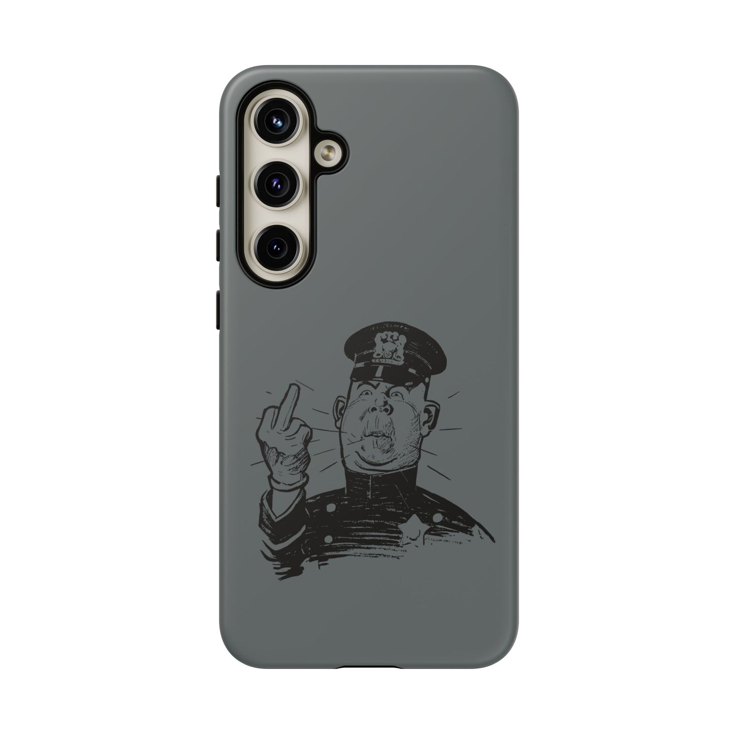 Vintage Cop Middle Finger Phone Case — Edgy Retro iPhone Protective Cover