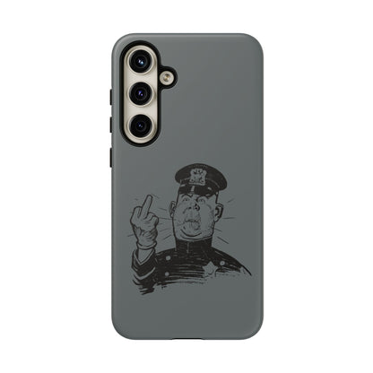 Vintage Cop Middle Finger Phone Case — Edgy Retro iPhone Protective Cover