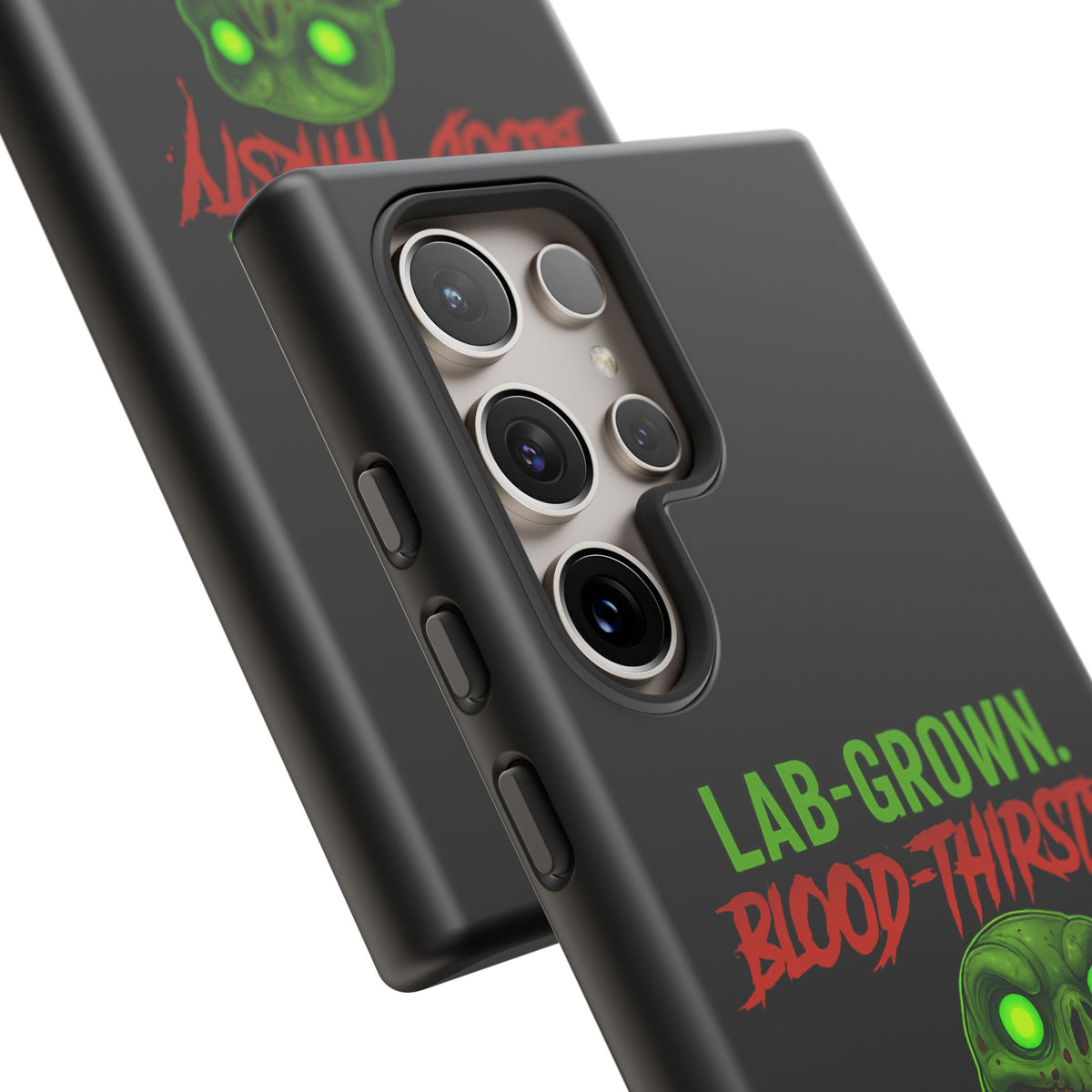 Phone Case — “Lab-Grown. Blood-Thirsty!” Green Monster Horror Design