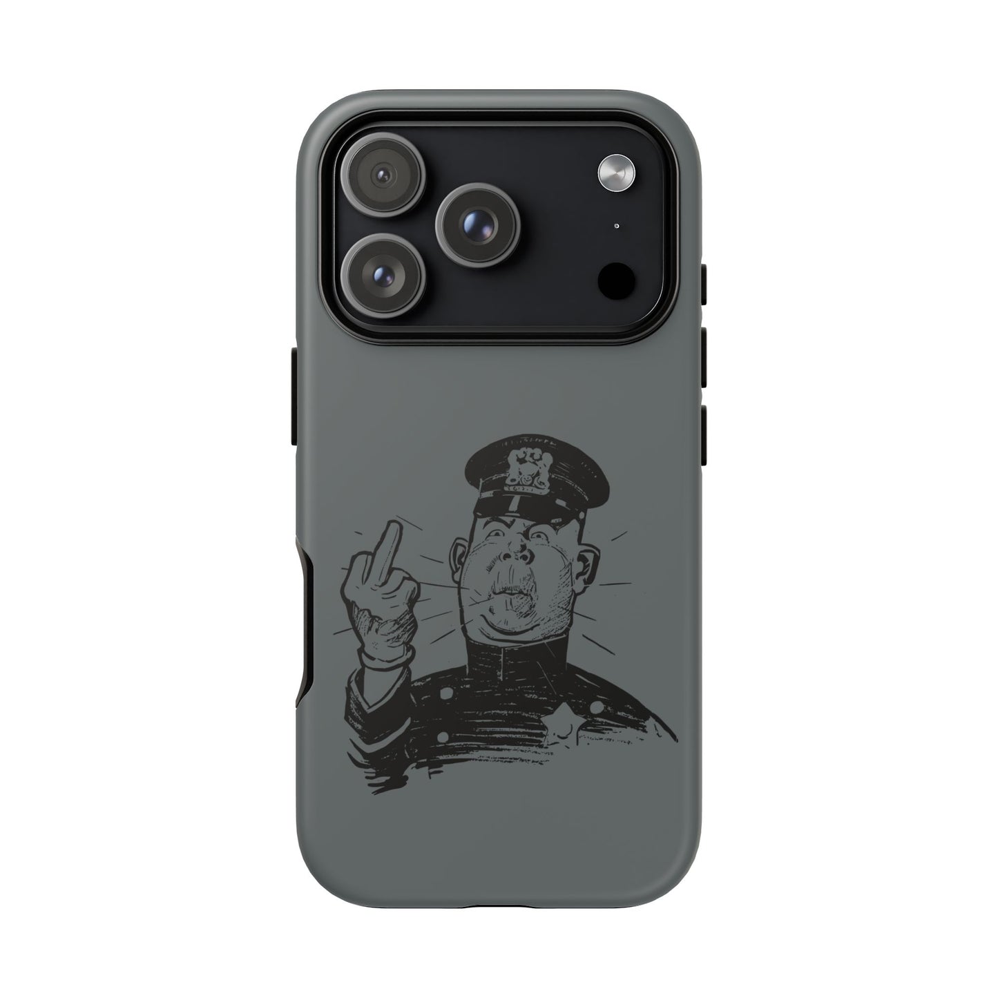 Vintage Cop Middle Finger Phone Case — Edgy Retro iPhone Protective Cover