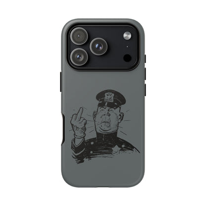 Vintage Cop Middle Finger Phone Case — Edgy Retro iPhone Protective Cover