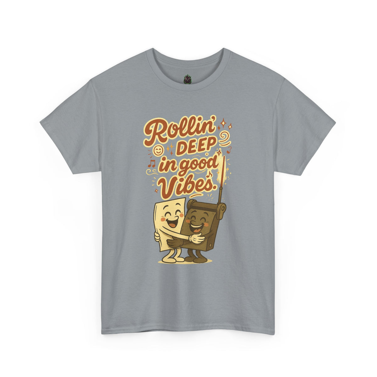 Rollin' Deep in Good Vibes – Smiling Paper & Roller T-Shirt