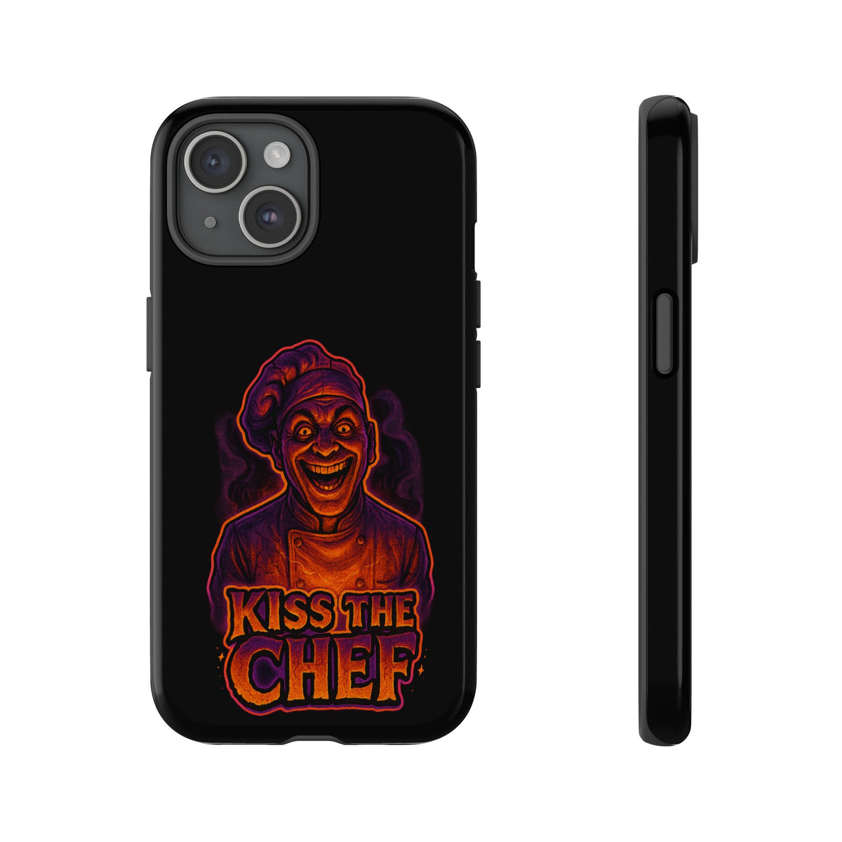 Phone Case — "Kiss the Chef" Neon Horror Chef Design