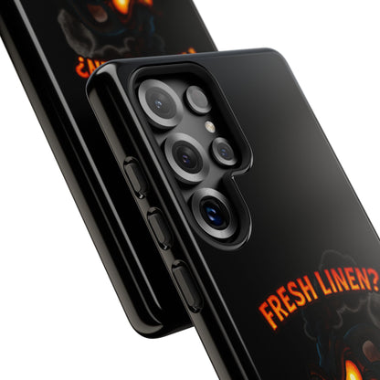 Phone Case — 'Fresh Linen? I Smell Fear.' Spooky Pumpkin Horror Protective Case