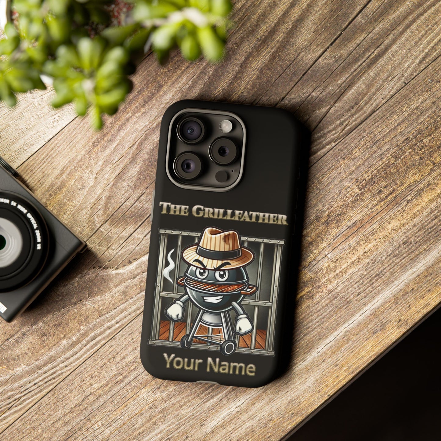 Grillfather Personalized Phone Case — Funny BBQ Smoker Design