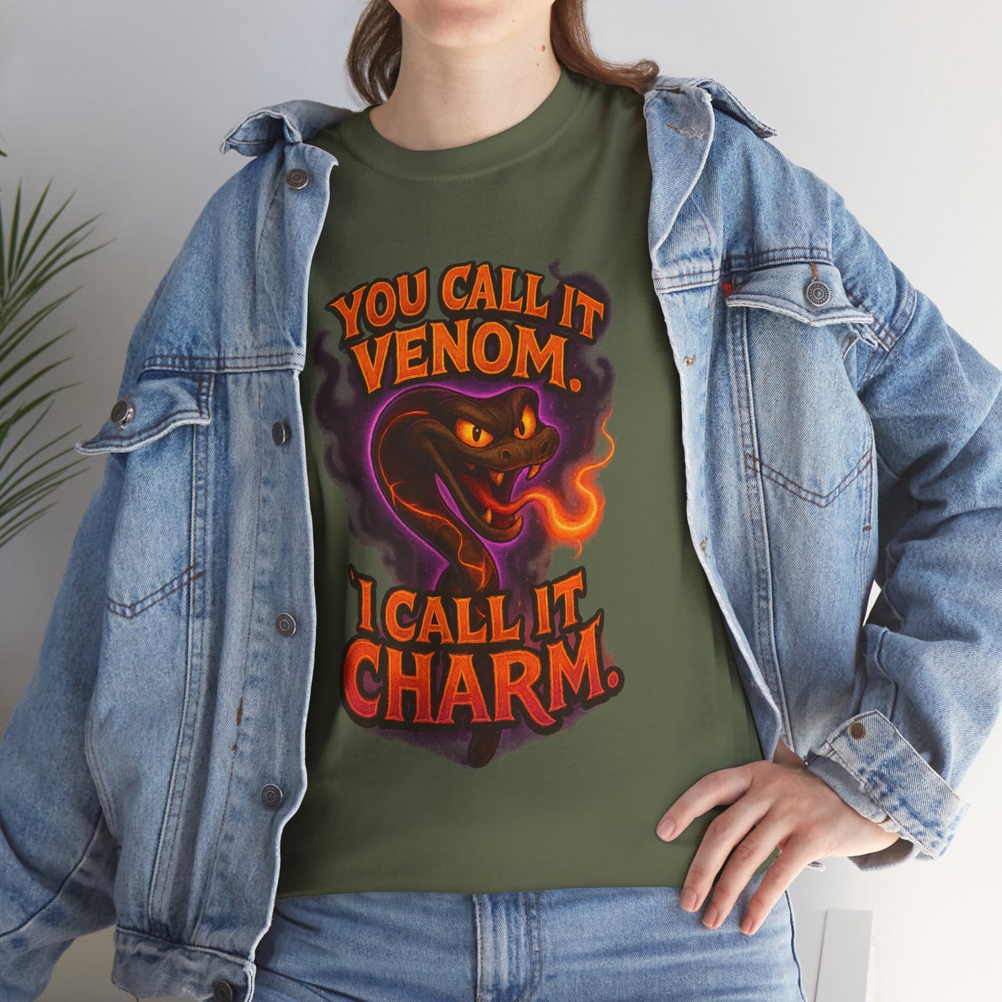 You Call It Venom I Call It Charm T-Shirt | Snake Illustration