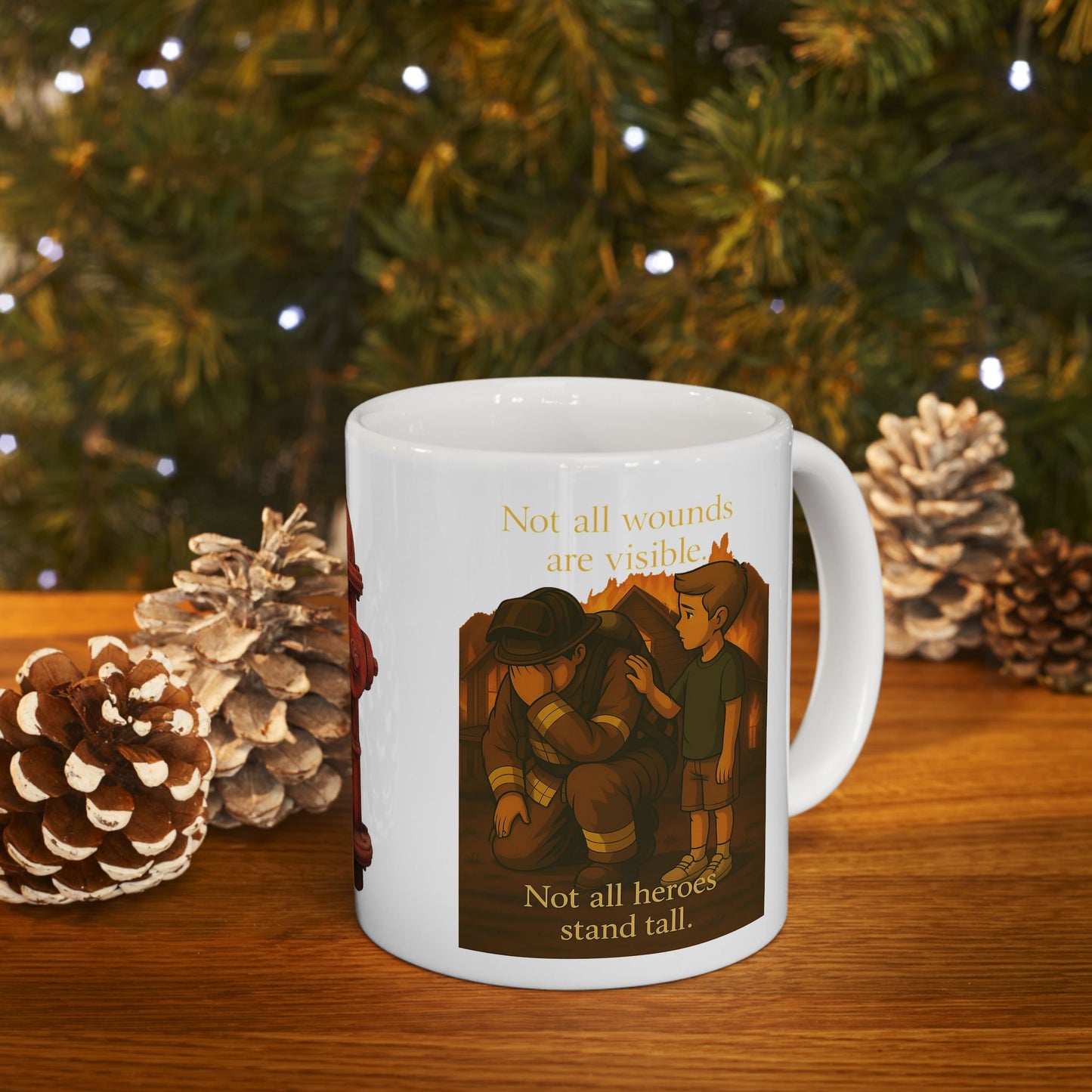 Not All Heroes Stand Tall – Firefighter PTSD Awareness Mug