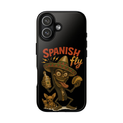 Spanish Fly Tough Phone Case — Retro Skull Sombrero Design