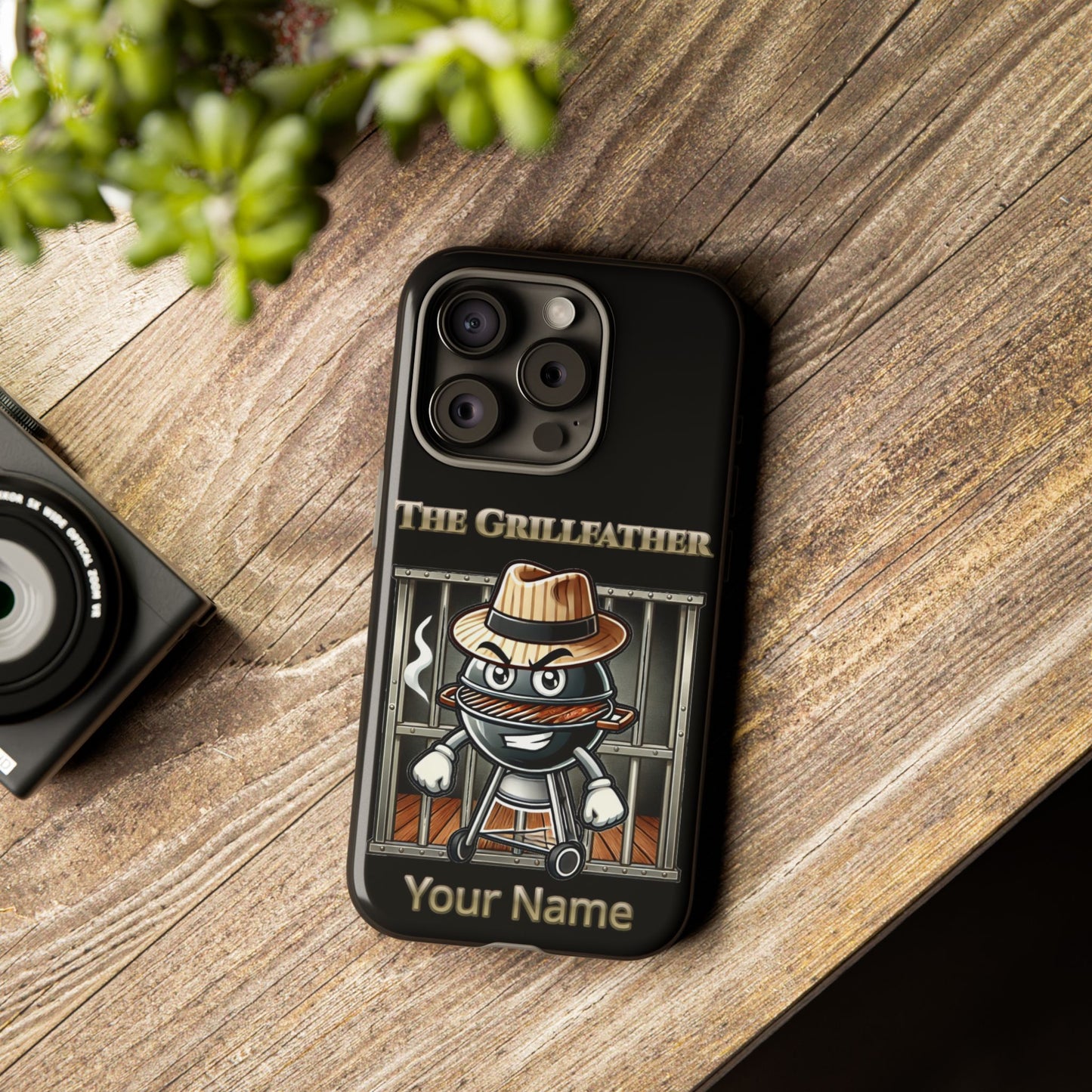 Grillfather Personalized Phone Case — Funny BBQ Smoker Design