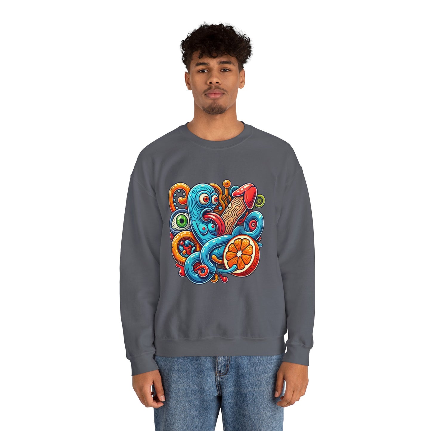 Psychedelic Tentacle Citrus Crewneck Sweatshirt