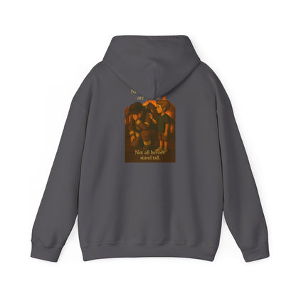 Graphic Hoodie - 'Not All Heroes Stand Tall' Badge & Vintage Group Art Pullover