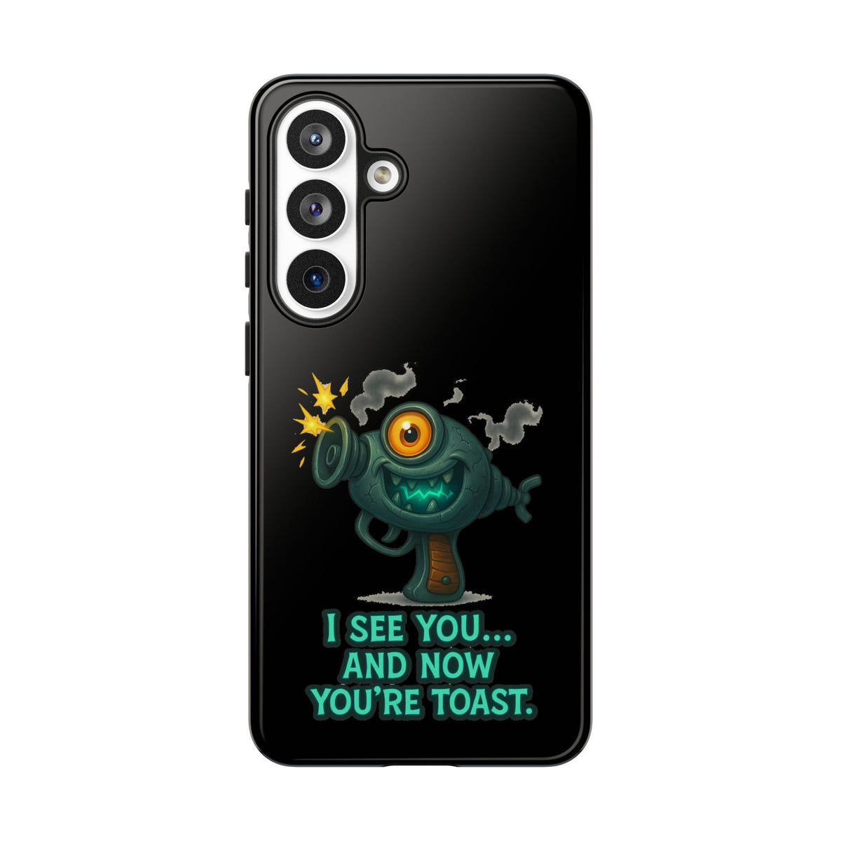 Phone Case — Cute Zombie Blaster Design with "I See You... And Now You're Toast"