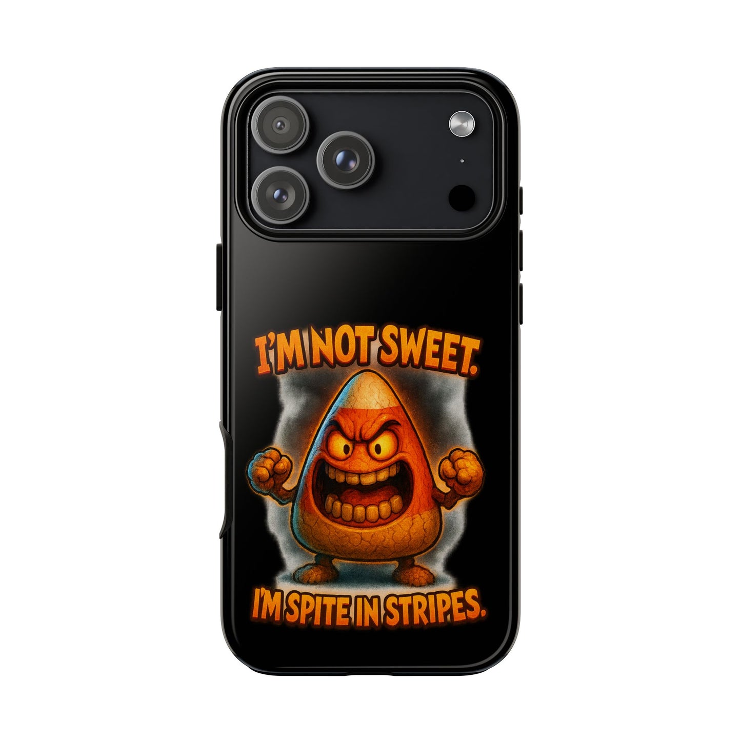 Phone Case — "I'm Not Sweet, I'm Spite in Stripes" Candy Monster Design