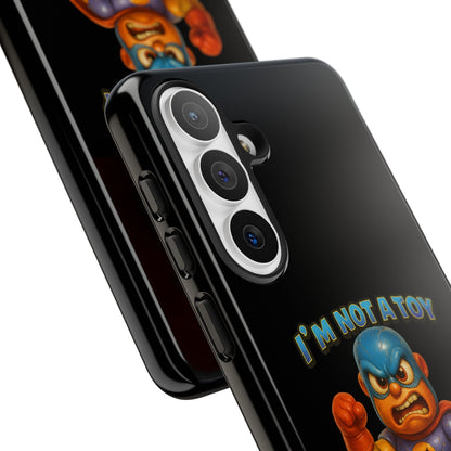 Phone Case — "I'm Not a Toy, I'm a Weaponized Tantrum" Cartoon Superhero Design