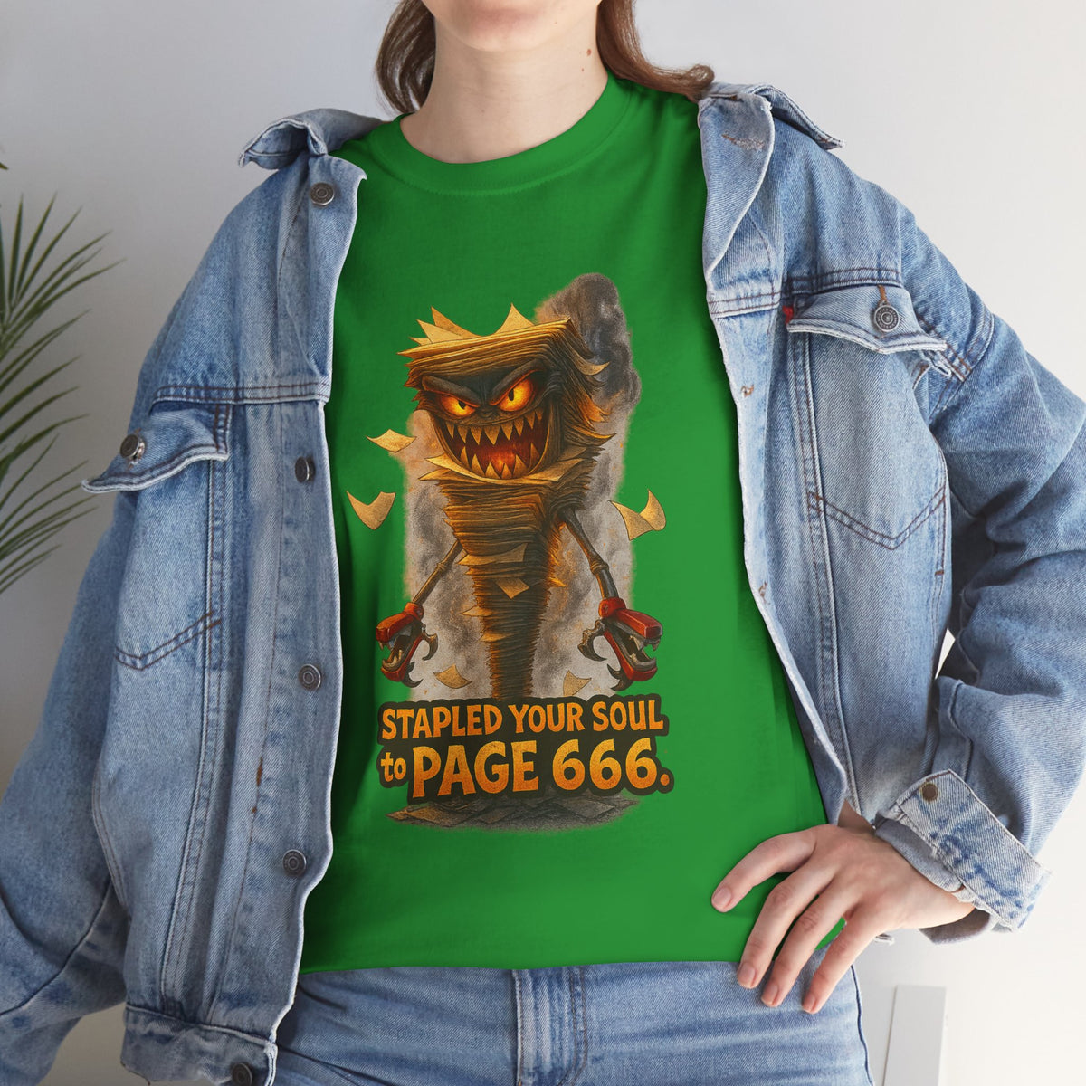 Stapled Your Soul to Page 666 T-Shirt | Demon Book Horror Tee