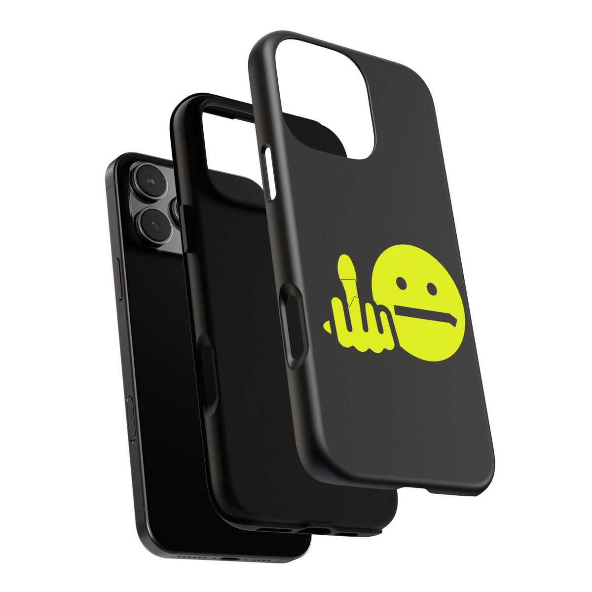 Phone Case — Neon Middle Finger Emoji Graphic