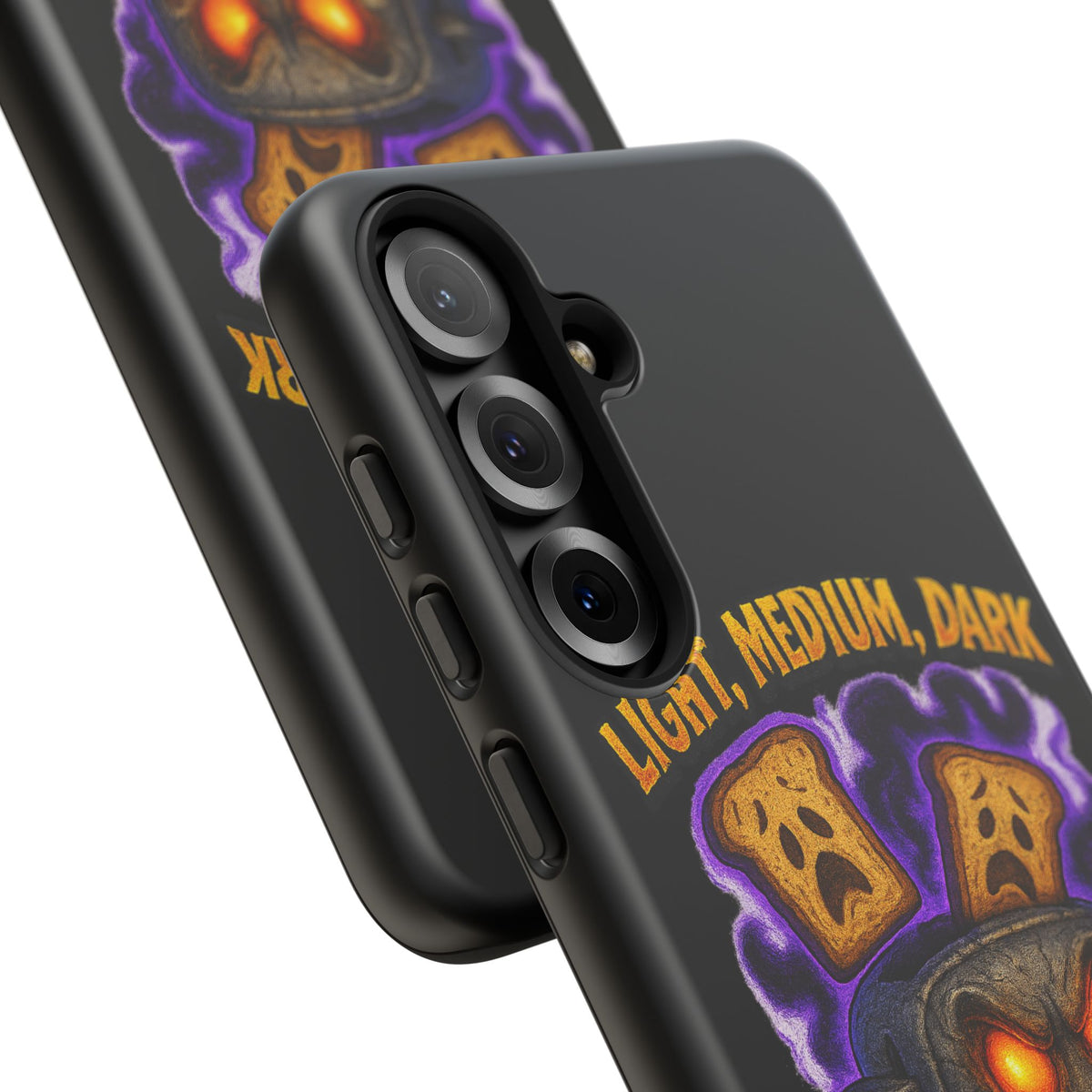 Phone Case — 'Light, Medium, Dark or Eternal Blackened Torment?' Spooky Toast & Toaster Horror Design